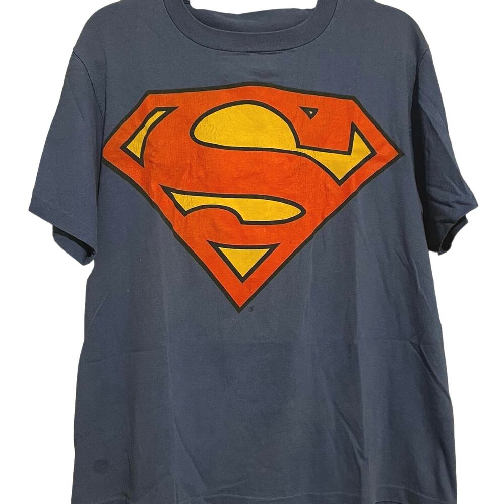 Vintage 90s Superman Logo Single Stitch Changes Shirt Adult Large